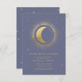 天真夜中の青い星の写真Save The Date 招待状 (正面/裏面)