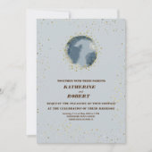 天真夜中の青い星の月の結婚インビタ 招待状 (正面)