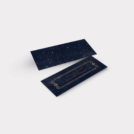 天真夜中の青い金ゴールド結婚のウェブサイトカード