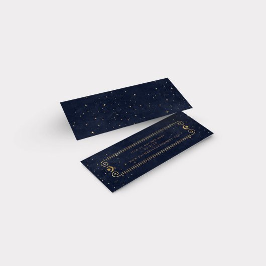 天真夜中の青い金ゴールド結婚のウェブサイトカード