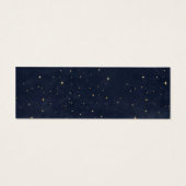 天真夜中の青い金ゴールド結婚のウェブサイトカード (裏面)