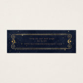 天真夜中の青い金ゴールド結婚のウェブサイトカード (正面)