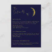 天真夜中の青金ゴールド三日月結婚の エンクロージャーカード (正面)