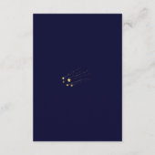 天真夜中の青金ゴールド三日月結婚の エンクロージャーカード (裏面)