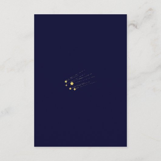 天真夜中の青金ゴールド三日月結婚の エンクロージャーカード (裏面)