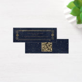 天真夜中の青金ゴールド結婚のウェブサイトカード (デスク)