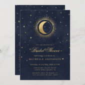 天真夜中スターQRコードブライダルシャワー 招待状 (正面/裏面)