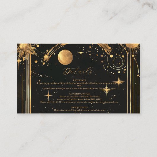 天真夜中ブラックスターズムーン結婚ズ エンクロージャーカード (正面)