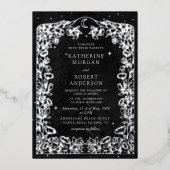 天真夜中ブラックスターズムーン結婚ズ 箔招待状 (正面)