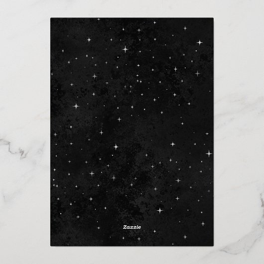 天真夜中ブラックスターズムーン結婚ズ 箔招待状 (裏面)