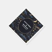 天真夜中ブルースターズムーン結婚ズ スタンダードカクテルナプキン (角)