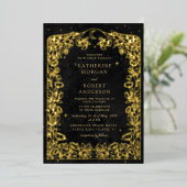 天真夜中ブルースターズムーン結婚ズ 箔招待状 (立ち正面)