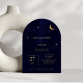 天真夜中金ゴールドムーンスターズ結婚アーチズ 招待状