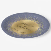 天真夜中金ゴールド月紙プレート ペーパープレート (アングル)