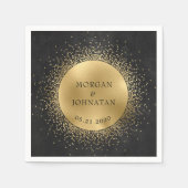 天真夜中金ゴールド結婚ムーンズナプキン スタンダードカクテルナプキン (正面)