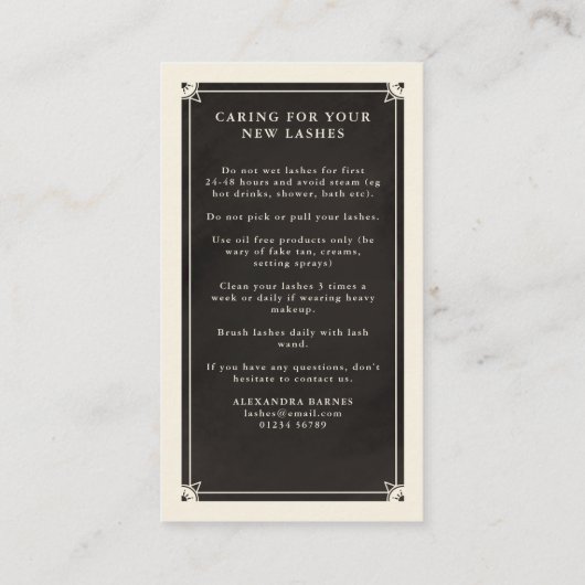 天眼タロットラッシュアフターケアカード 名刺 (裏面)