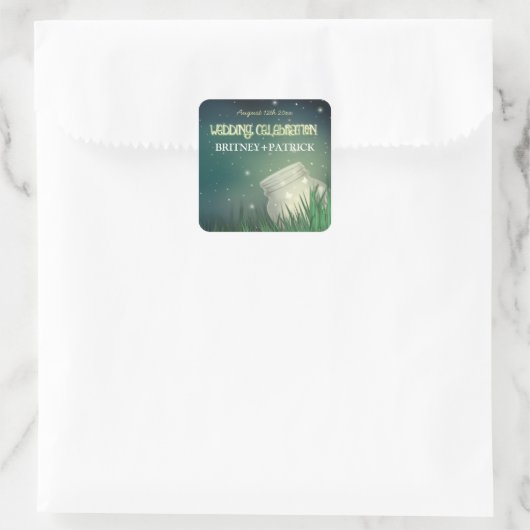 天石工の瓶ホタル結婚式の引き出物シール スクエアシール (バッグ)