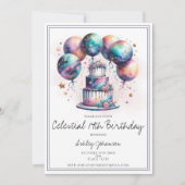 天神秘の宇宙星占誕生日 招待状 (正面)