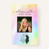 天神秘の月の女神レインボーフォトID バッジ (正面)