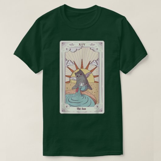 天神秘的な魔女ビーブススピリチュアルムーンピーズ Tシャツ (デザイン正面)