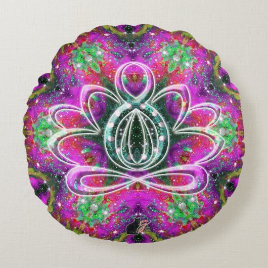 天禅ロータス円枕 ラウンドクッション (正面)