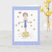 天秤を調整する（詩なし) カード (黄色い花)