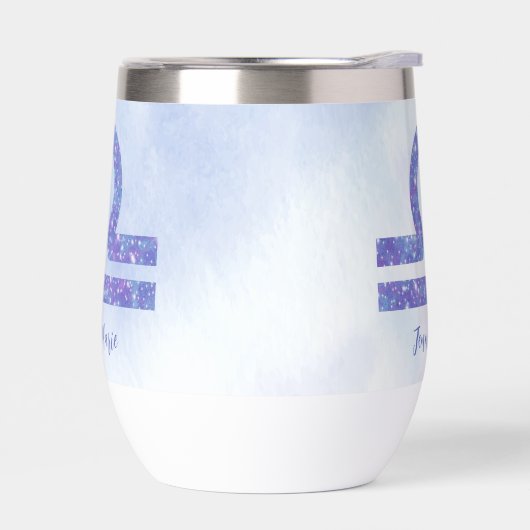 天秤座かわいらし占星術サイン紫パーソナライズされた (左面)