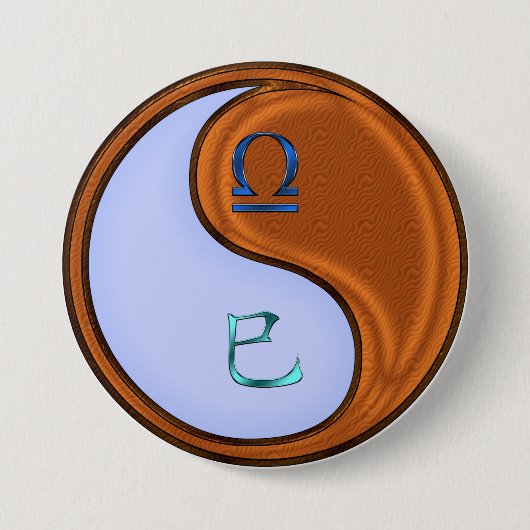 天秤座と乙巳 缶バッジ (正面)