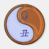 天秤座と木の牛 マグネット (正面)