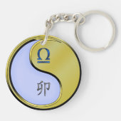 天秤座と金属うさぎ キーホルダー (裏面)