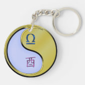 天秤座と金属製の雄鶏 キーホルダー (裏面)