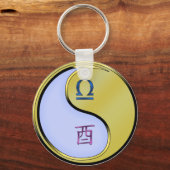 天秤座と金属製の雄鶏 キーホルダー (裏面)