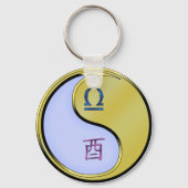 天秤座と金属製の雄鶏 キーホルダー (裏面)