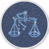 天秤座と〔占星術の〕十二宮図星付きサイン シール (正面)
