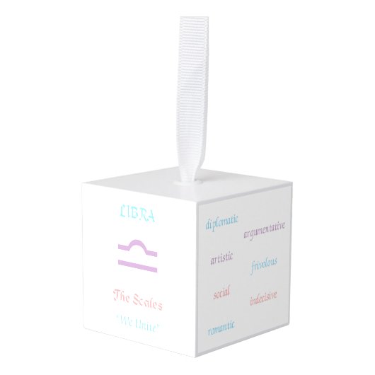 天秤座のオーナメント キューブオーナメント (正面アングル)