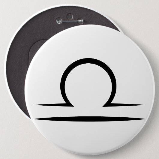 天秤座のギリシャの(占星術の)十二宮図の占星術の占星術の記号 缶バッジ (正面&裏面)