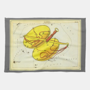 天秤座のクラシックな星座図:ウラニアの鏡 キッチンタオル