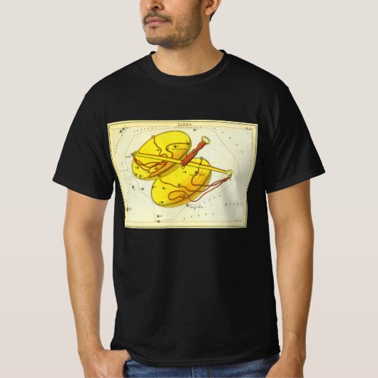 天秤座のクラシックな星座図：ウラニアの鏡 Tシャツ (正面)
