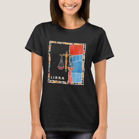 天秤座のモザイク - 調和とバランスが Tシャツ (正面)