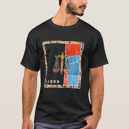 天秤座のモザイク - 調和とバランスが Tシャツ (正面)