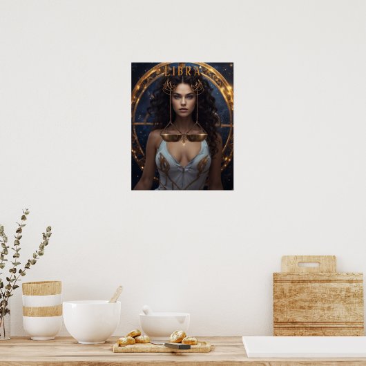 天秤座の女性ポ占星術のスター ポスター (キッチン)