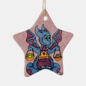 天秤座の星のオーナメントのかわいいベビーのドラゴンの(占星術の)十二宮図 セラミックオーナメント (右)