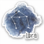 天秤座の星の夜の星座カスタムの切断 シール (正面)