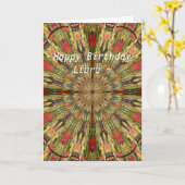 天秤座の曼荼羅のバースデー・カード カード (黄色い花)