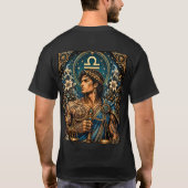 天秤座の男性の天体デザイン Tシャツ (裏面)