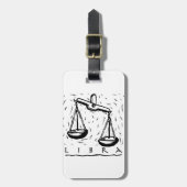 天秤座の誕生日年の占星術のな(占星術の)十二宮図の印 ラゲッジタグ (正面縦)