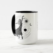天秤座の踊る少女 15oz ブラックリム マグ (正面左)