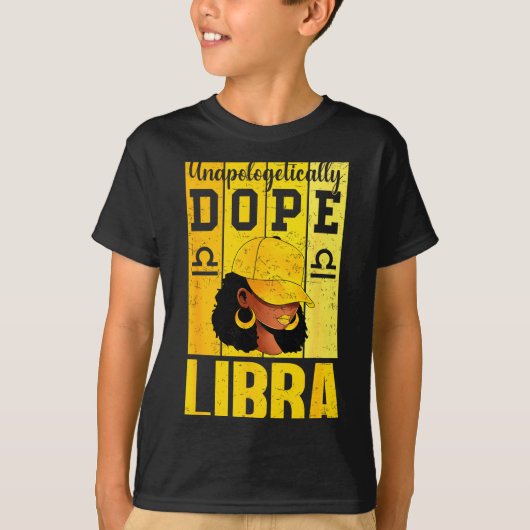 天秤座の黒人女性 キャップ 星座 Tシャツ (正面)