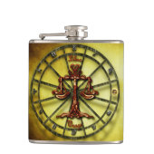 天秤座の(占星術の)十二宮図の占星術のデザインの占星術 フラスク (正面)