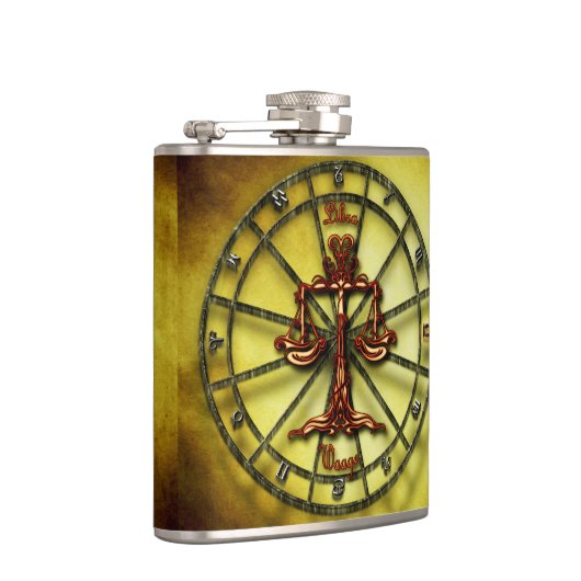 天秤座の(占星術の)十二宮図の占星術のデザインの占星術 フラスク (右)